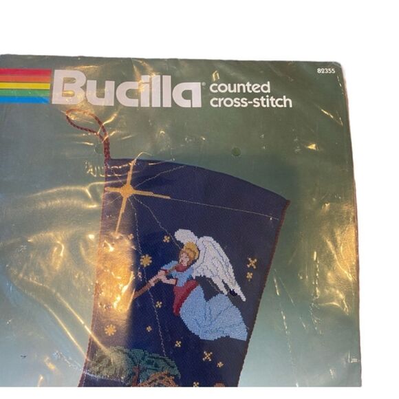 1372 Bucilla Needlepoint Angel Nativity  “Holy Night” Christmas Stocking… - Picture 2 of 5